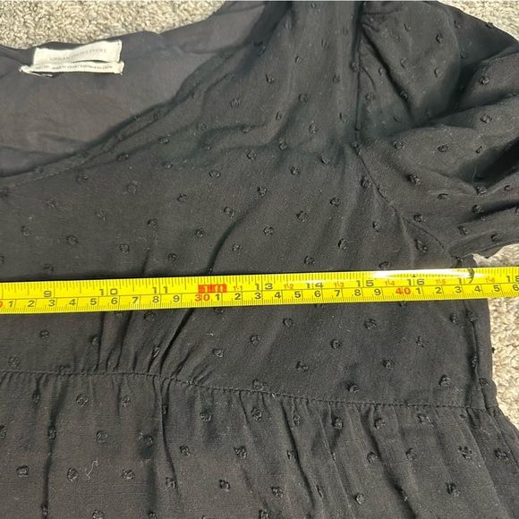 Urban Outfitters Textured Long Sleeve Frock mini Dress XS Xtra Small Black girly - Picture 8 of 9